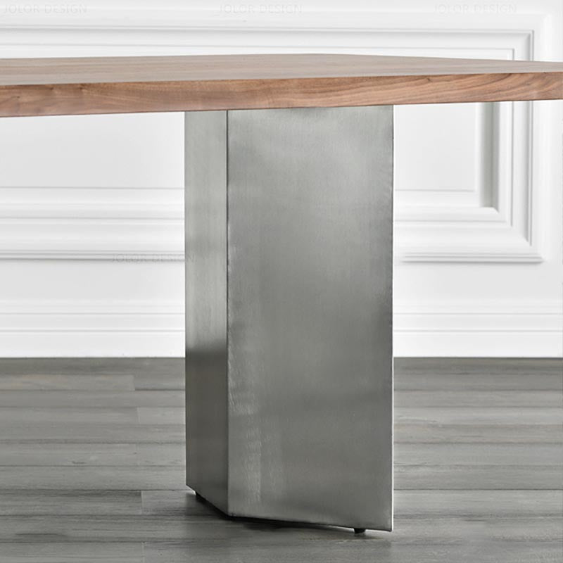 Rectangle Dining Room Table Industrial Kitchen Desk with Double Pedestal