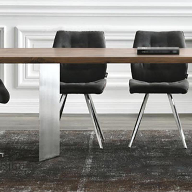 Rectangle Dining Room Table Industrial Kitchen Desk with Double Pedestal