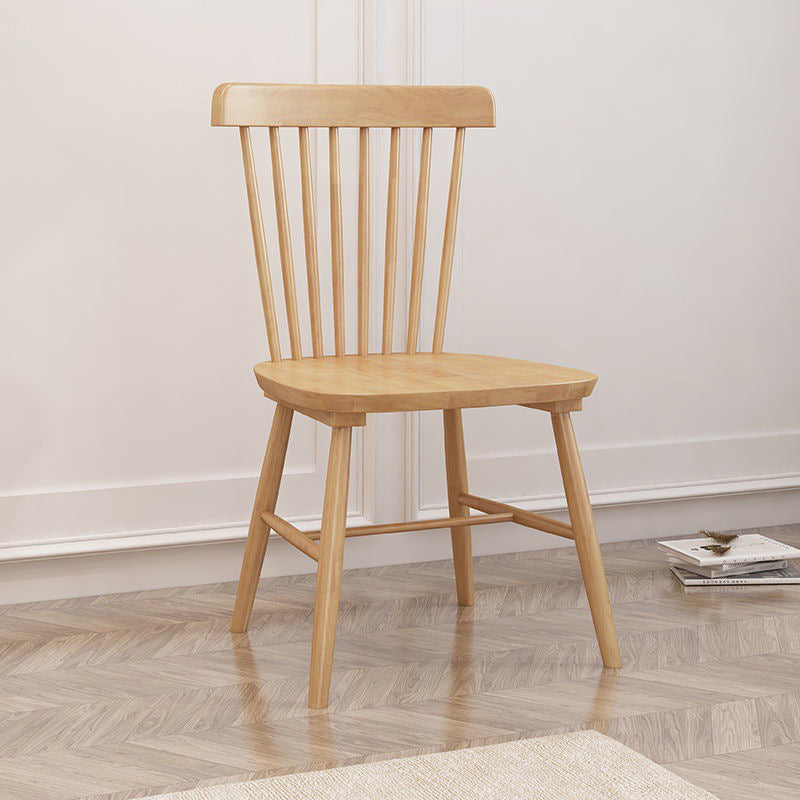 Contemporary Wood Dining Chair Windsor Back Side Chair in Matte Finish for Indoor