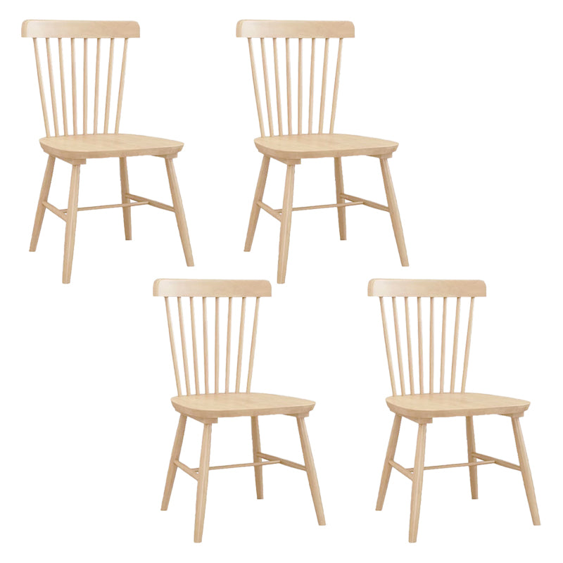 Contemporary Wood Dining Chair Windsor Back Side Chair in Matte Finish for Indoor
