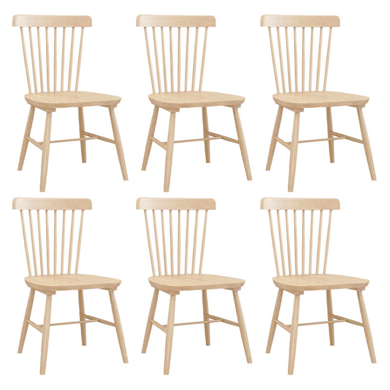 Contemporary Wood Dining Chair Windsor Back Side Chair in Matte Finish for Indoor