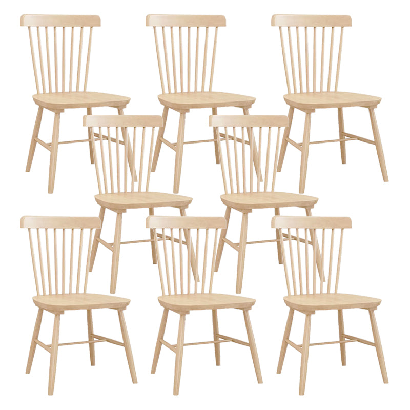 Contemporary Wood Dining Chair Windsor Back Side Chair in Matte Finish for Indoor