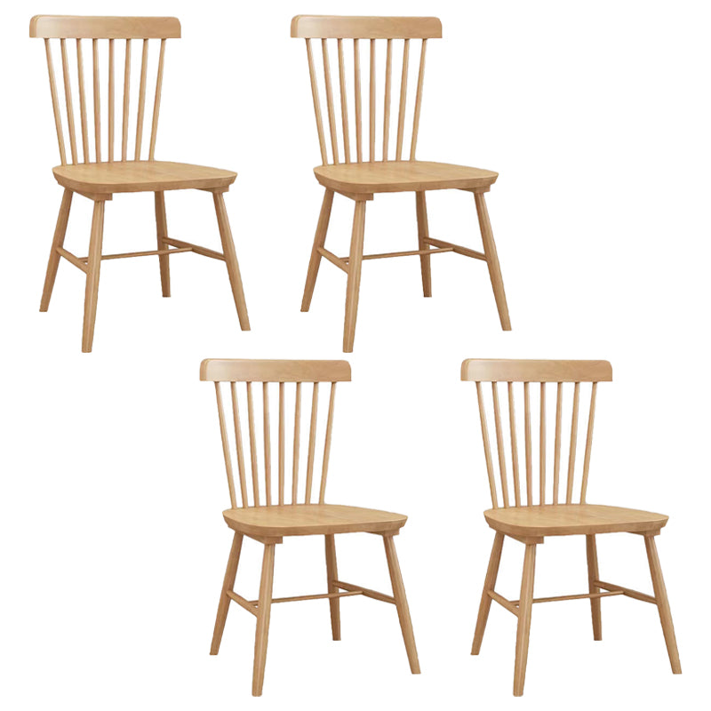 Contemporary Wood Dining Chair Windsor Back Side Chair in Matte Finish for Indoor