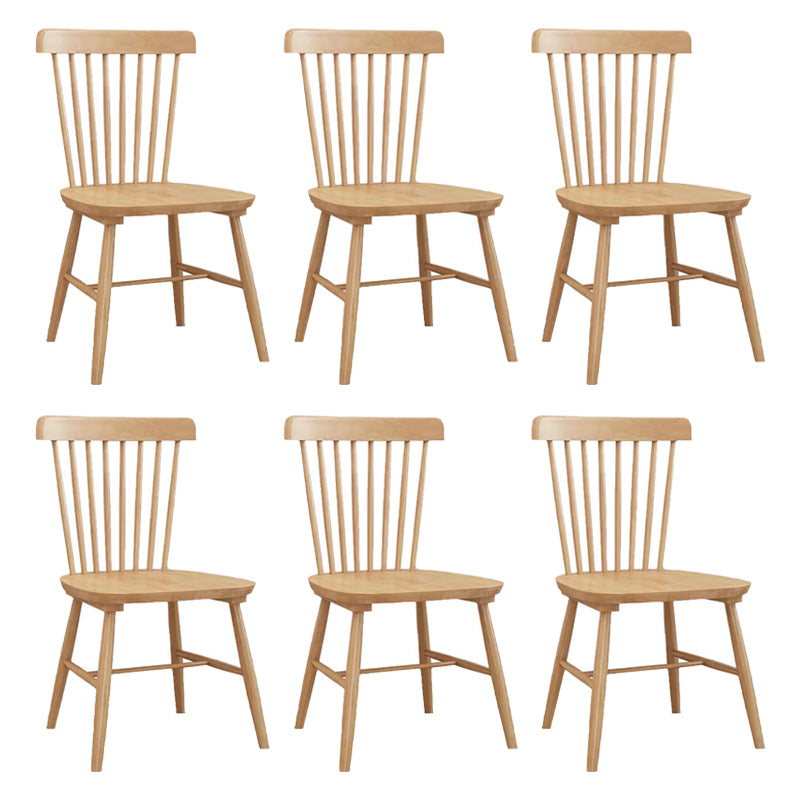 Contemporary Wood Dining Chair Windsor Back Side Chair in Matte Finish for Indoor