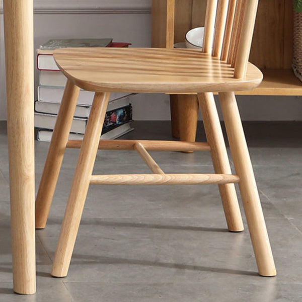 Contemporary Wood Dining Chair Windsor Back Side Chair in Matte Finish for Indoor