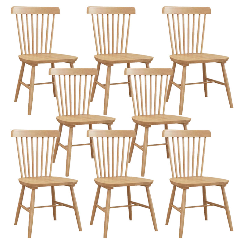 Contemporary Wood Dining Chair Windsor Back Side Chair in Matte Finish for Indoor