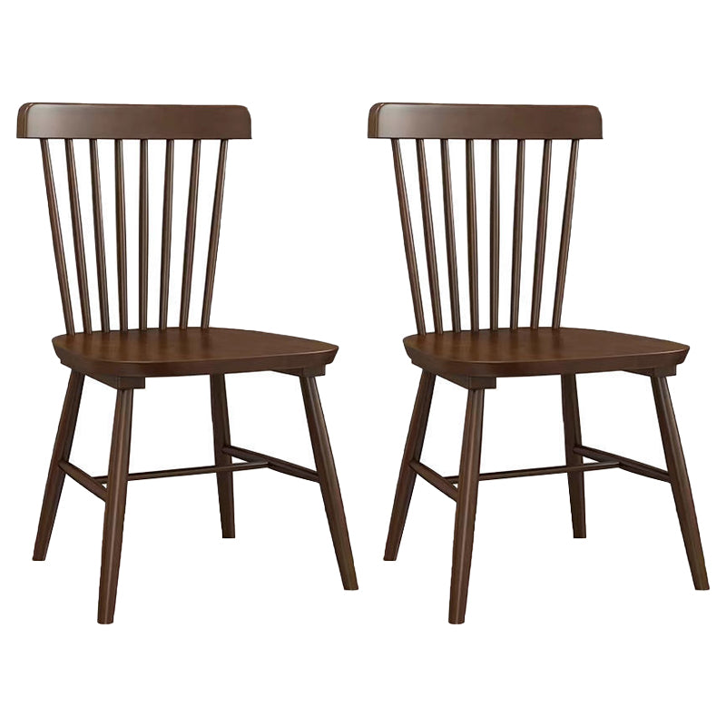 Contemporary Wood Dining Chair Windsor Back Side Chair in Matte Finish for Indoor