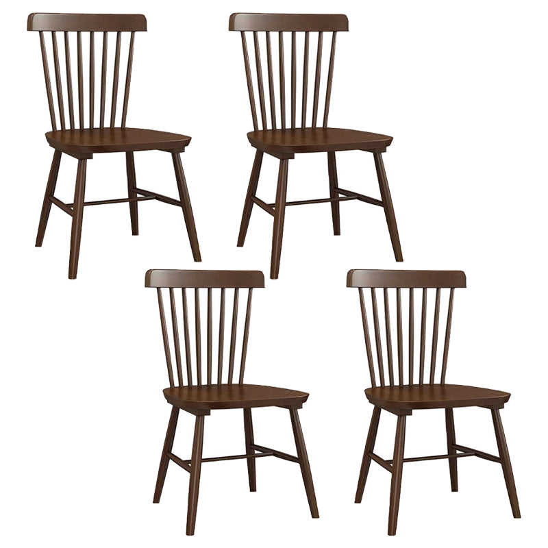 Contemporary Wood Dining Chair Windsor Back Side Chair in Matte Finish for Indoor