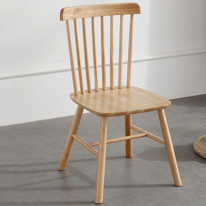 Contemporary Wood Dining Chair Windsor Back Side Chair in Matte Finish for Indoor