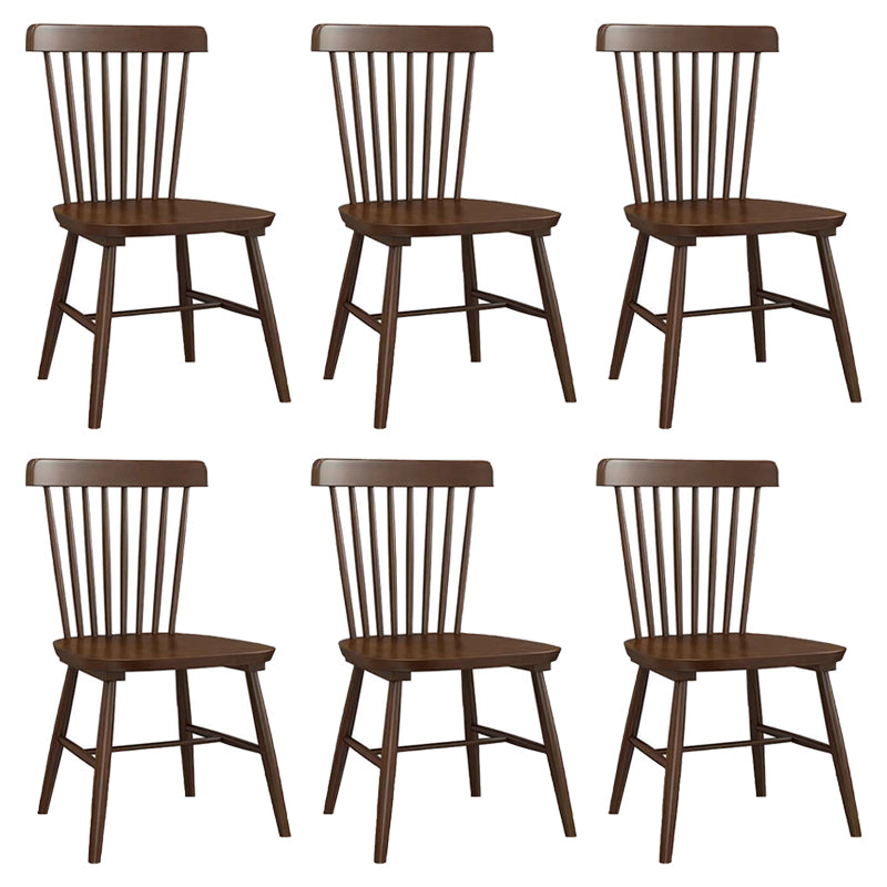 Contemporary Wood Dining Chair Windsor Back Side Chair in Matte Finish for Indoor