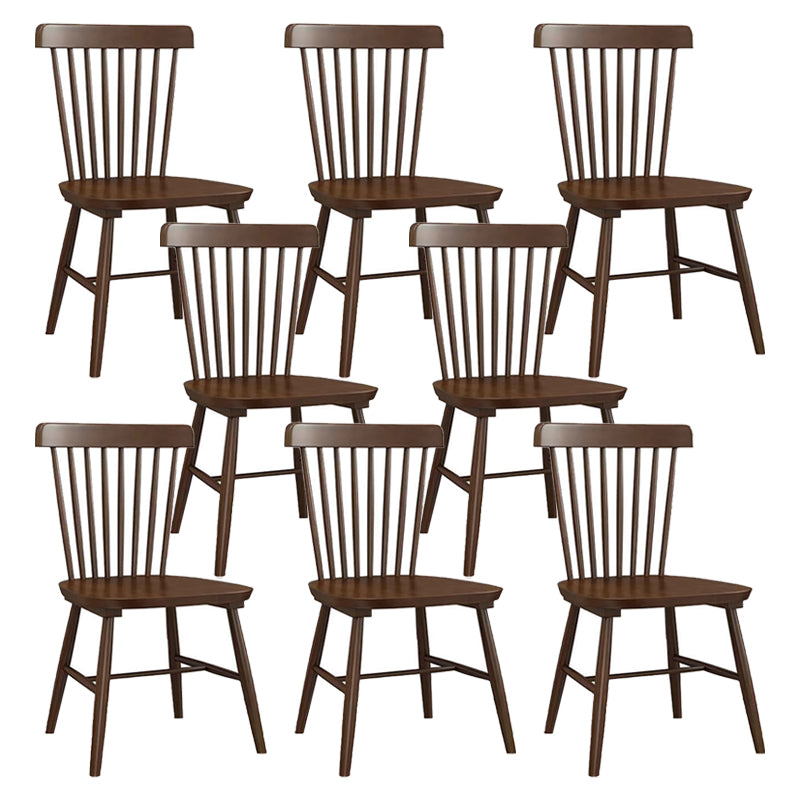 Contemporary Wood Dining Chair Windsor Back Side Chair in Matte Finish for Indoor