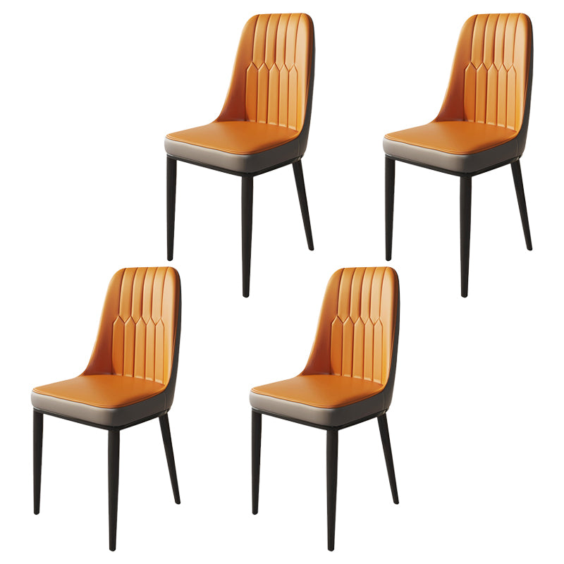 Glam Faux Leather Dining Chair Parsons Chair in Matte Finish for Brasserie