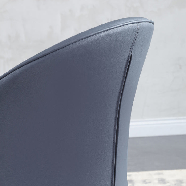 Modern Style Faux Leather Dining Chair Armless Metal Side Chair for Home Use