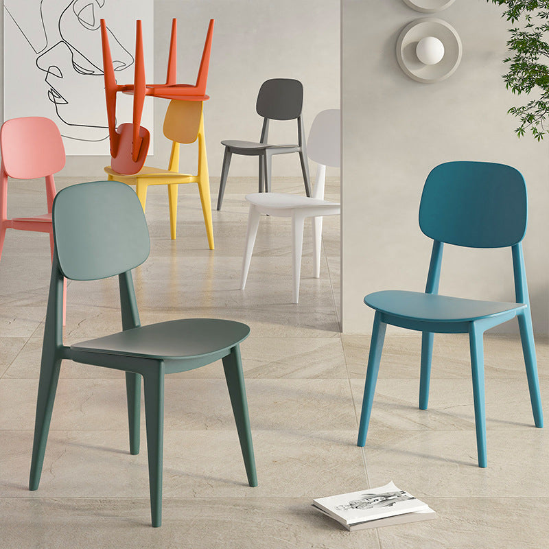Modern Plastic Chair Open Back Dining Side Furniture in Matte Finish for Kitchen