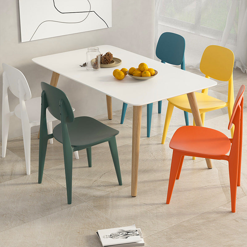 Modern Plastic Chair Open Back Dining Side Furniture in Matte Finish for Kitchen