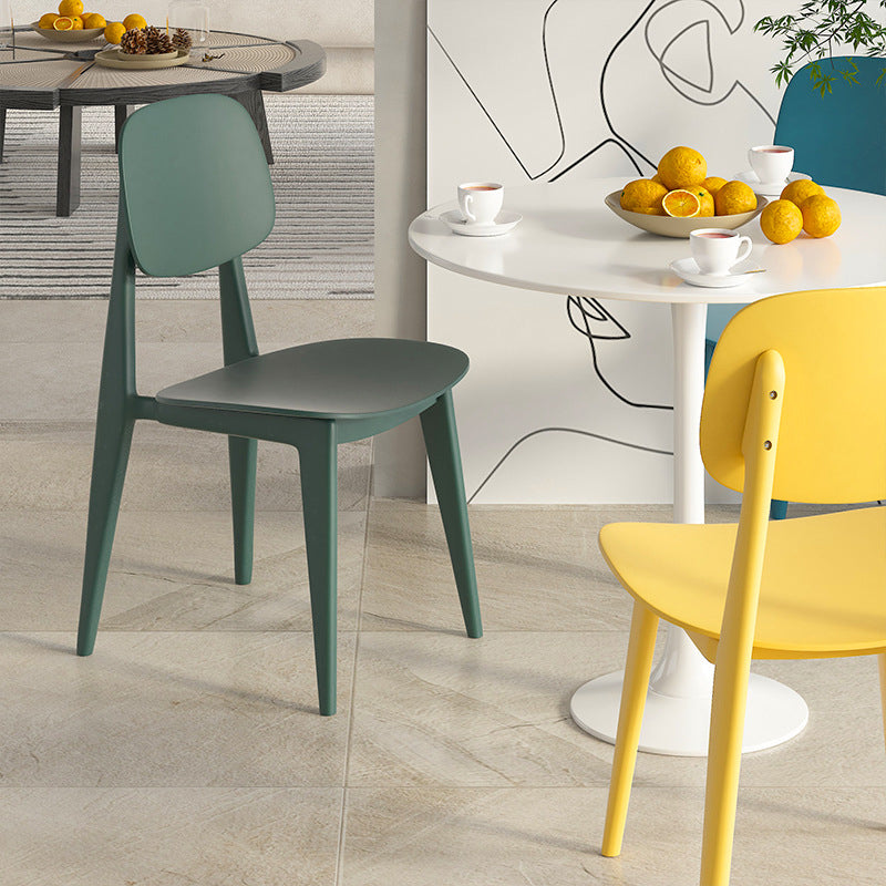 Modern Plastic Chair Open Back Dining Side Furniture in Matte Finish for Kitchen