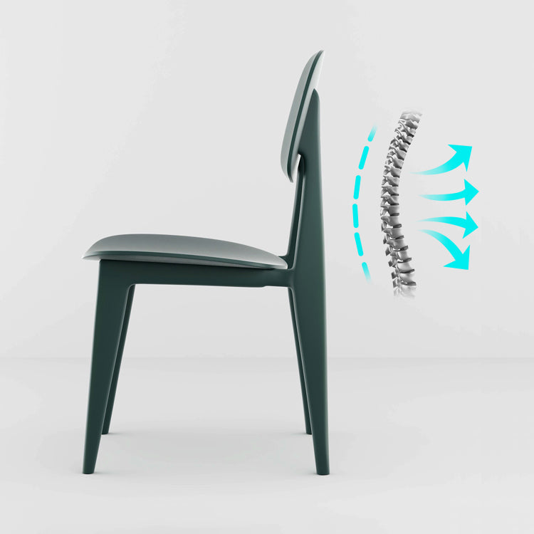 Modern Plastic Chair Open Back Dining Side Furniture in Matte Finish for Kitchen