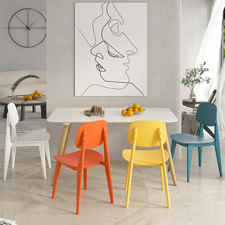 Modern Plastic Chair Open Back Dining Side Furniture in Matte Finish for Kitchen