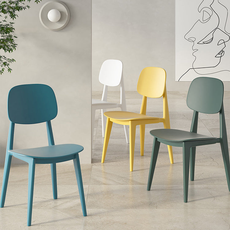 Modern Plastic Chair Open Back Dining Side Furniture in Matte Finish for Kitchen