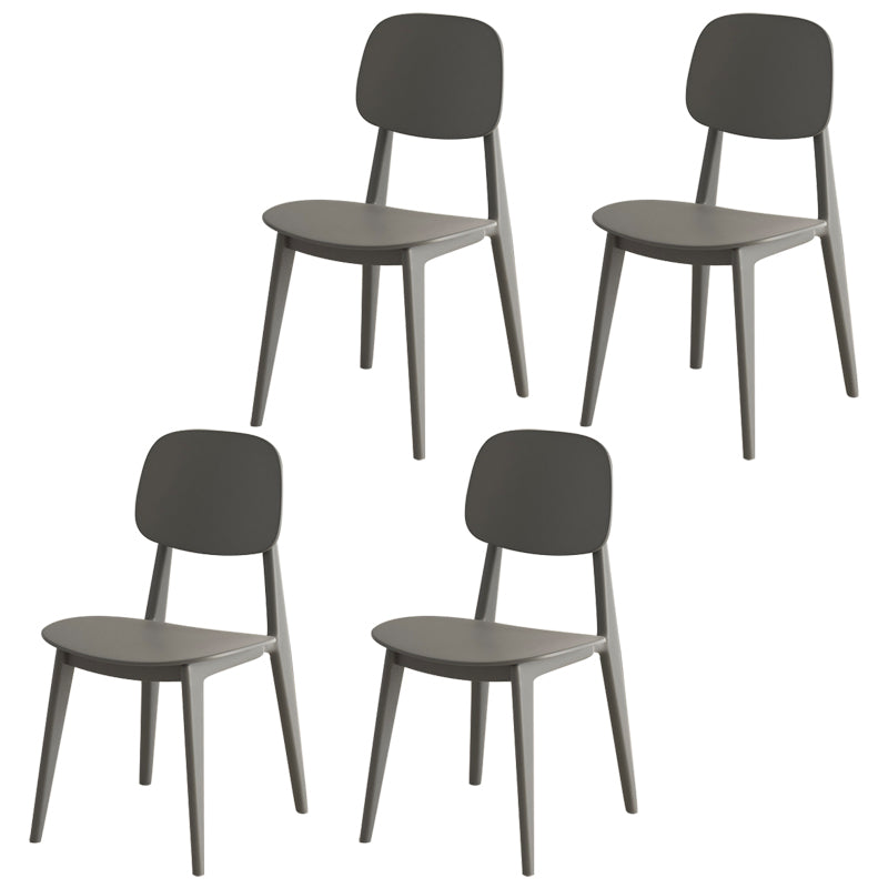 Modern Plastic Chair Open Back Dining Side Furniture in Matte Finish for Kitchen