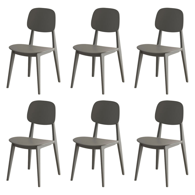 Modern Plastic Chair Open Back Dining Side Furniture in Matte Finish for Kitchen