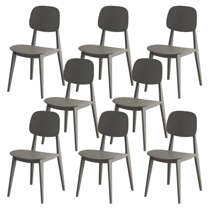 Modern Plastic Chair Open Back Dining Side Furniture in Matte Finish for Kitchen