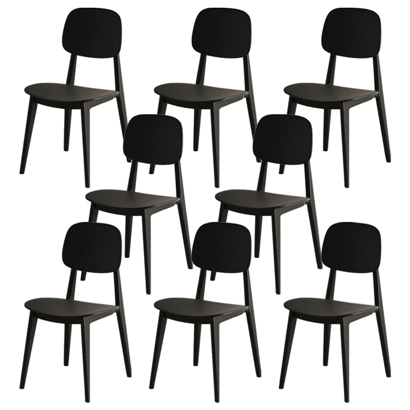 Modern Plastic Chair Open Back Dining Side Furniture in Matte Finish for Kitchen