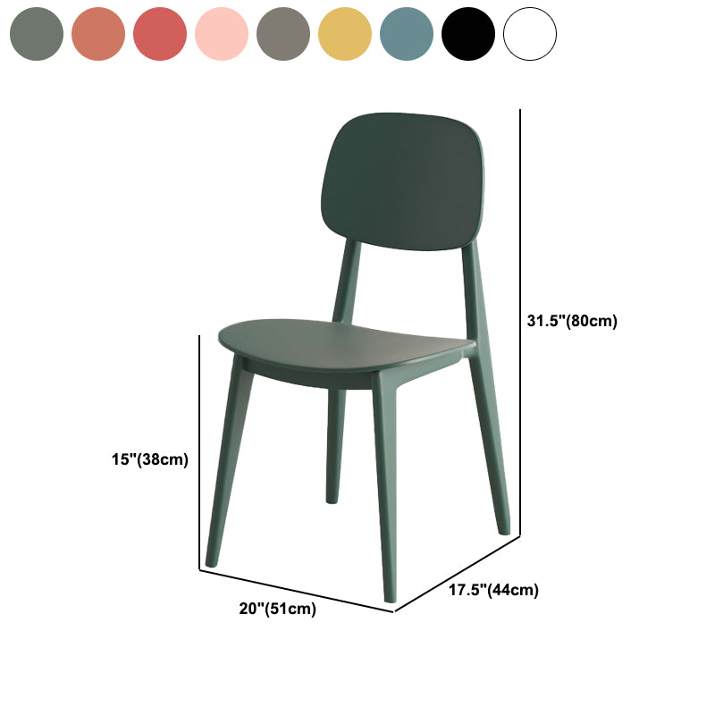 Modern Plastic Chair Open Back Dining Side Furniture in Matte Finish for Kitchen