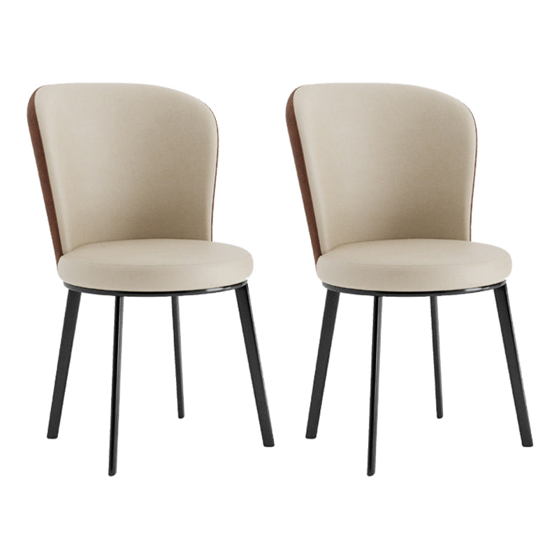 Contemporary Faux Leather Dining Chair Parsons Chair in Matte Finish for Brasserie