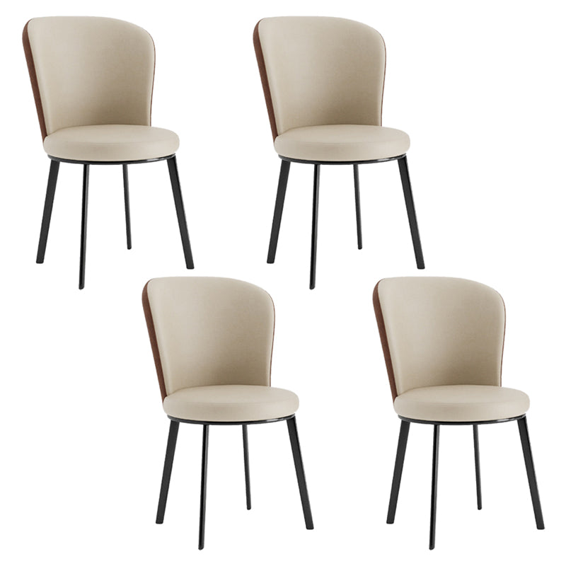 Contemporary Faux Leather Dining Chair Parsons Chair in Matte Finish for Brasserie