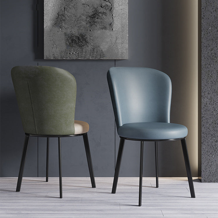 Contemporary Faux Leather Dining Chair Parsons Chair in Matte Finish for Brasserie