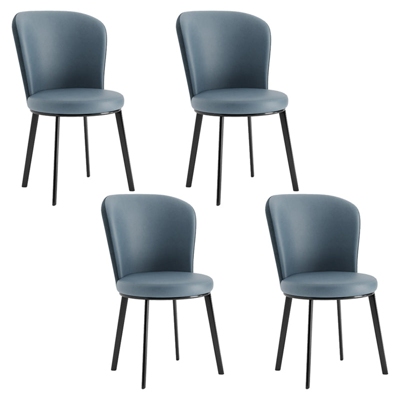 Contemporary Faux Leather Dining Chair Parsons Chair in Matte Finish for Brasserie