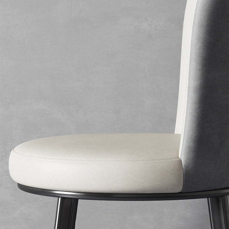 Contemporary Faux Leather Dining Chair Parsons Chair in Matte Finish for Brasserie