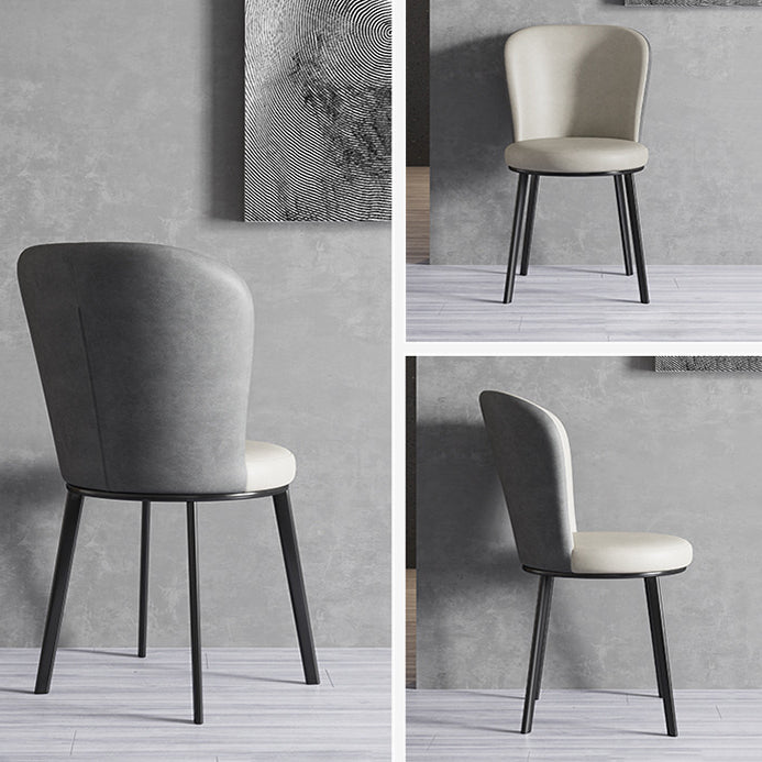 Contemporary Faux Leather Dining Chair Parsons Chair in Matte Finish for Brasserie