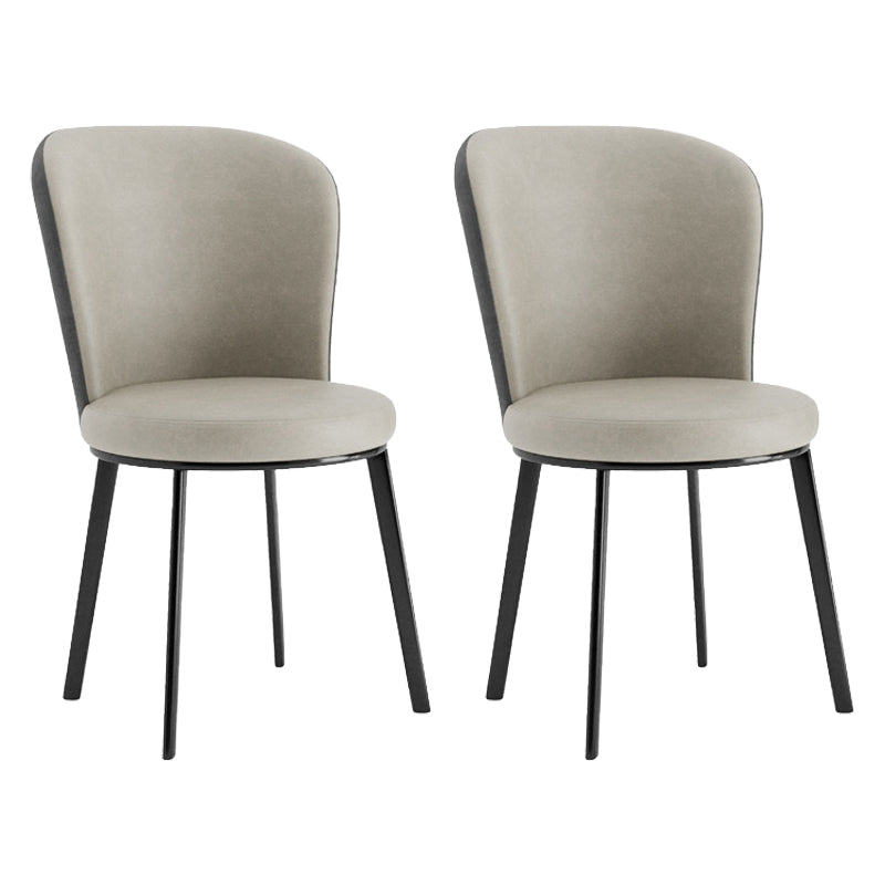 Contemporary Faux Leather Dining Chair Parsons Chair in Matte Finish for Brasserie