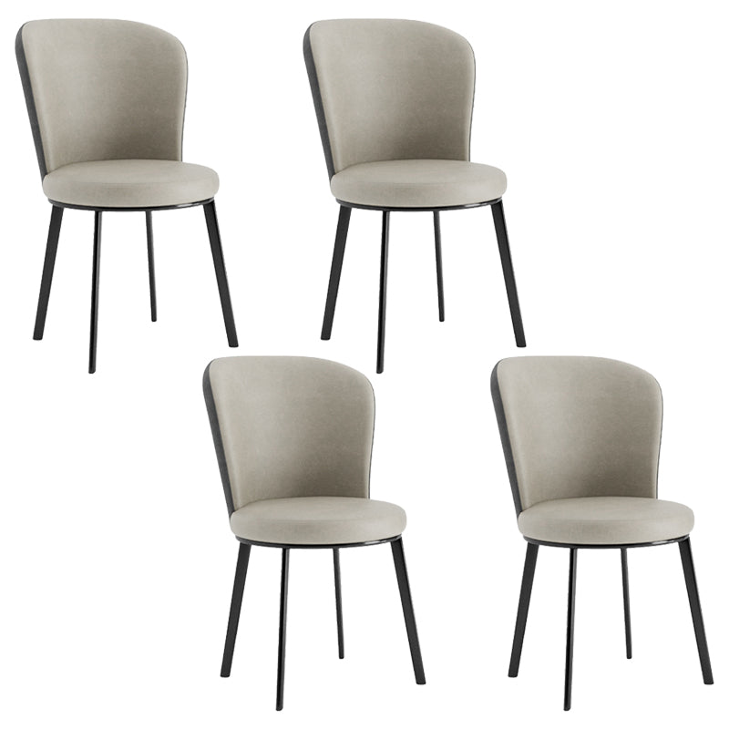 Contemporary Faux Leather Dining Chair Parsons Chair in Matte Finish for Brasserie