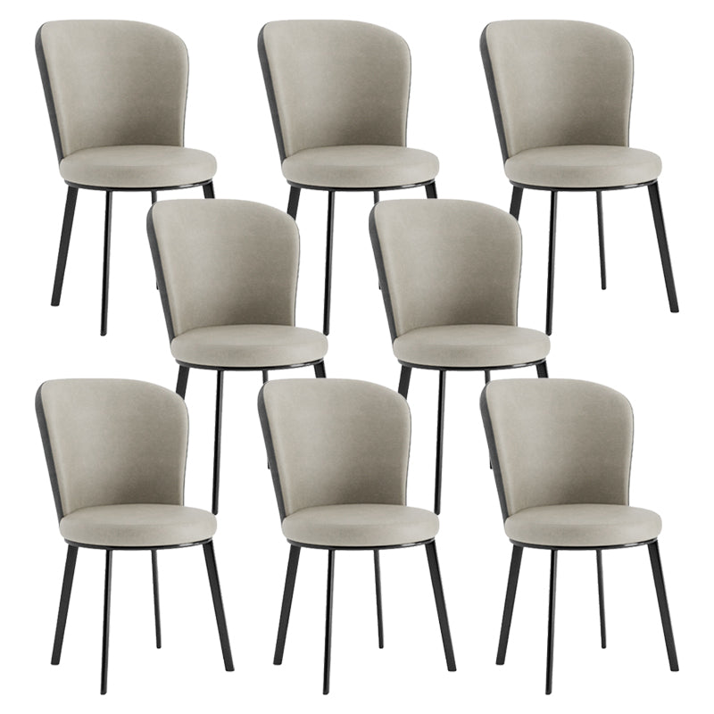 Contemporary Faux Leather Dining Chair Parsons Chair in Matte Finish for Brasserie