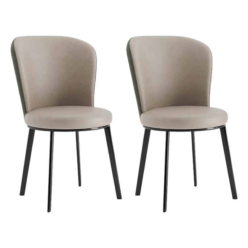 Contemporary Faux Leather Dining Chair Parsons Chair in Matte Finish for Brasserie