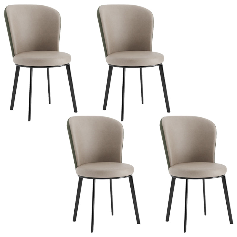 Contemporary Faux Leather Dining Chair Parsons Chair in Matte Finish for Brasserie