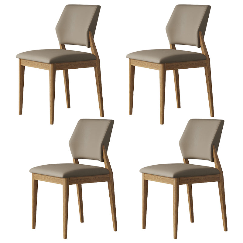 Contemporary Faux Leather Open Back Dining Side Furniture in Matte Finish for Indoor