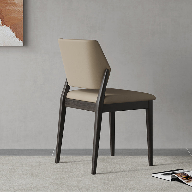 Contemporary Faux Leather Open Back Dining Side Furniture in Matte Finish for Indoor