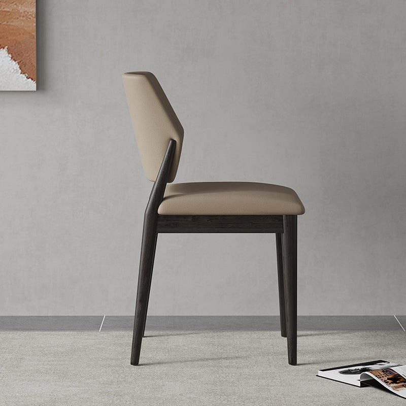 Contemporary Faux Leather Open Back Dining Side Furniture in Matte Finish for Indoor