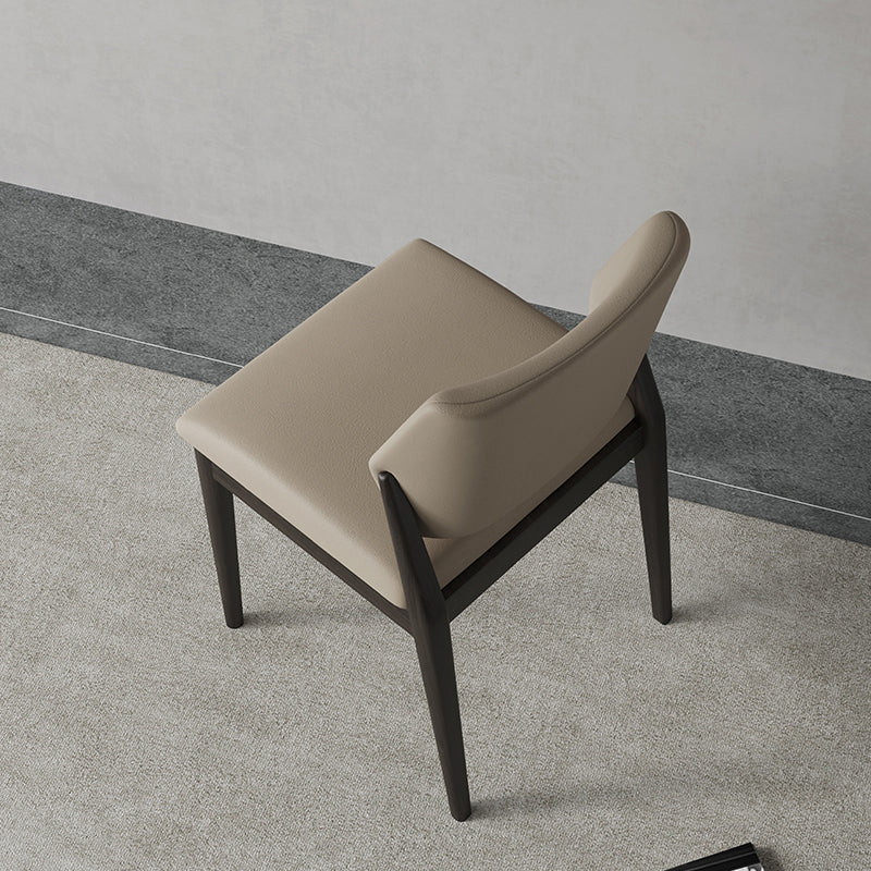 Contemporary Faux Leather Open Back Dining Side Furniture in Matte Finish for Indoor