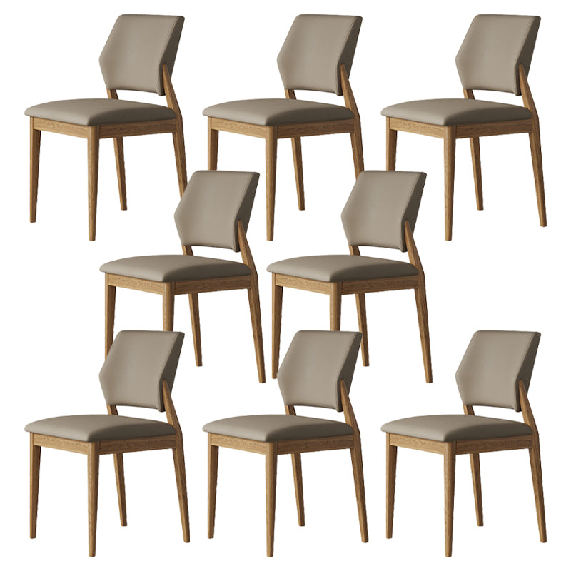 Contemporary Faux Leather Open Back Dining Side Furniture in Matte Finish for Indoor