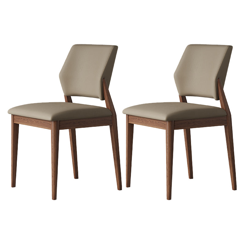 Contemporary Faux Leather Open Back Dining Side Furniture in Matte Finish for Indoor