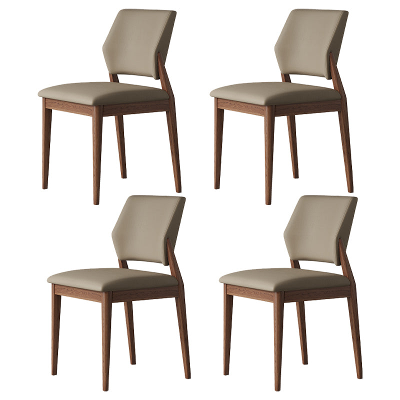 Contemporary Faux Leather Open Back Dining Side Furniture in Matte Finish for Indoor