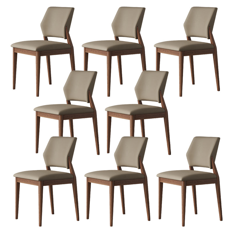 Contemporary Faux Leather Open Back Dining Side Furniture in Matte Finish for Indoor
