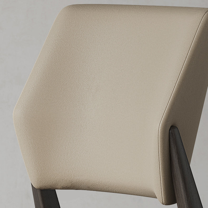 Contemporary Faux Leather Open Back Dining Side Furniture in Matte Finish for Indoor