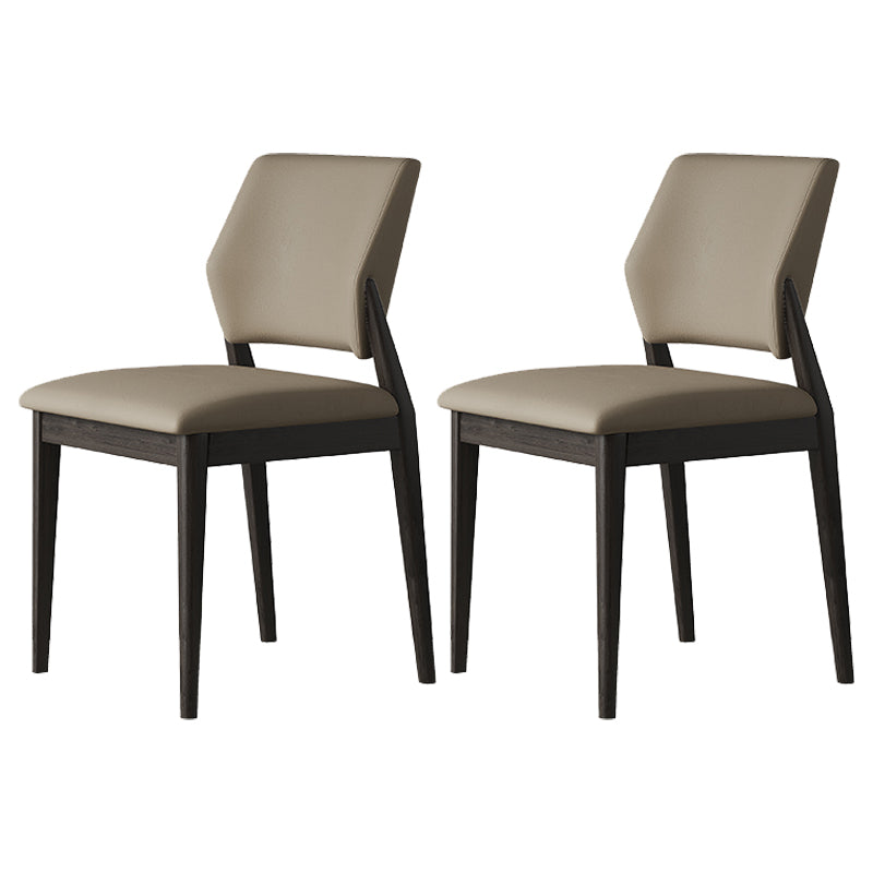 Contemporary Faux Leather Open Back Dining Side Furniture in Matte Finish for Indoor