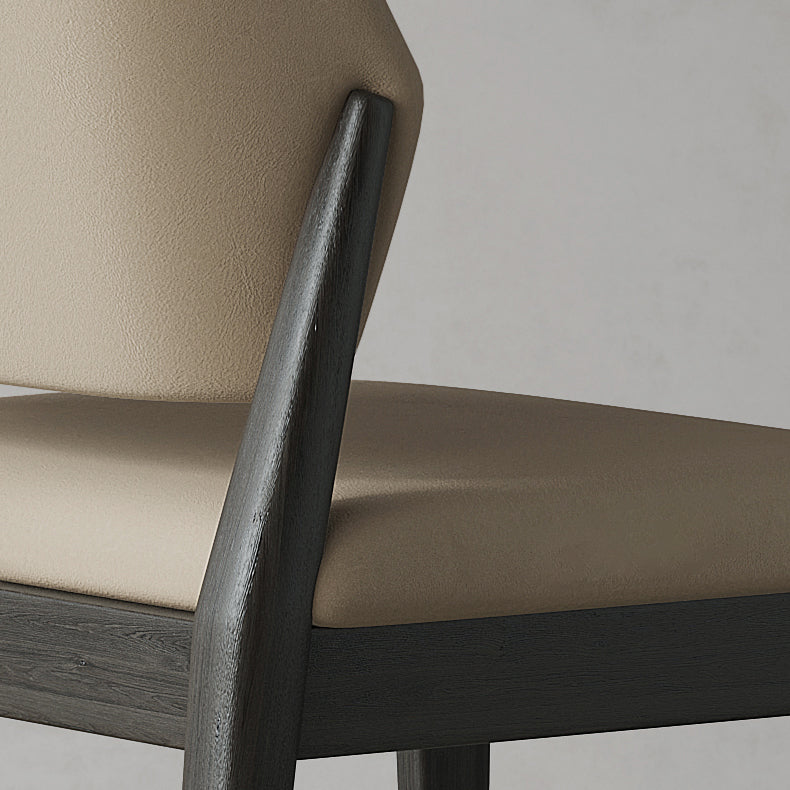 Contemporary Faux Leather Open Back Dining Side Furniture in Matte Finish for Indoor